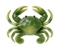 HEEPDD Artificial Crab Model Soft PVC Simulation Ocean Animal 11.5cm, Realistic Fake Crab for Home Decor, Party Favor, Marine Biology Teaching, Stress Relief Toy (Green)
