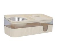 HEEPDD Automatic Pet Feeder and Water Dispenser Set, Large Capacity Food and Water Station with Stainless Steel Bowl, 13.90x6.30 Inches, for Cats and Dogs