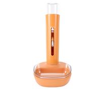 HEEPDD Automatic Pet Water Dispenser Height Adjustable Standing Bowl, Gravity Fed Leak Proof No Pump Detachable Bottle Dry Chin for Cats Small Dogs (480ml)