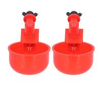 HEEPDD Automatic Watering Cup, Bowl for Poultry with Easy Fill System for Chickens Ducks Pigeons Birds Use Anywhere Automatic Watering Cup, Red Plastic Drinking Nan Gardening