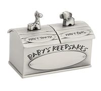 HEEPDD Baby Keepsake Box, Zinc Alloy Tooth Fairy Box, Exquisite Design for First Tooth Memorials and Baby Showers (Antique Tin Color)