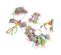 HEEPDD Bird Foraging Shredder Toy Bird Shredding Toy Foraging 5Pcs Natural Bamboo Logs Edible Paper Filament Shredder Toys with Hook for Parrots Parakeets Cockatiels Conures