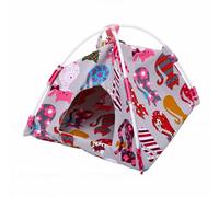 HEEPDD Bird Snuggle Hut, Cave Hanging Tent with Dual Sided Mat Cage Accessories for Small Medium Parrots Budgies Eclectus Parakeet Cockatiels (M (21 * 21 * 21cm))