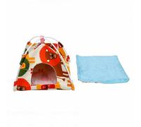 HEEPDD Bird Snuggle Hut, Cave Hanging Tent with Dual Sided Mat Cage Accessories for Small Medium Parrots Budgies Eclectus Parakeet Cockatiels (M (21 * 21 * 21cm))