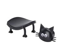 HEEPDD Black Cat Toilet Roll Holder Stand, Funny Bathroom Decor with Easy Roll Change Free Standing 3D Printed ABS 6.5 Oz Weight for Home Shelf Table Counter Floor Placement