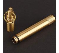 HEEPDD Brass Capsule Organizer, Cigarette Toothpick Holder Compact 0.4 By 0.4 By 3.9 Inch Keychain for Outdoor Enthusiasts on Camping or Fishing Trips Lightweight Rust