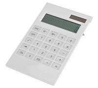 HEEPDD Calculator, 12 Digit Desk Calculator for Students and Teachers, Solar and Battery Operated, White Crystal Dual Powered, Nan Office and School Supplies