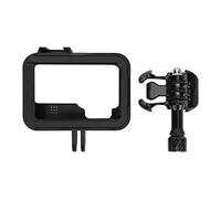 HEEPDD Camera Enclosure Action Camera Cage Protective Case for 9, Plastic Frame Housing for 9, Plastic Frame Housing with Cold Shoe Mount, Shock-Proof, Black, 41g,