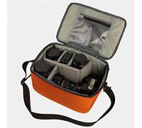 HEEPDD Camera Lens Bag Large Capacity Camera Bag, Nylon DSLR Shoulder for Photographers Nan (Orange Horizontal Section)