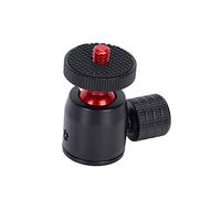 HEEPDD Camera Support Mini Ball Head, Aluminum Alloy, 360 Degree for DSLR and Ring Light, Compact, 1/4 Inch Screw, Hot Shoe Mount Pan-Tilt (red ball)