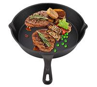 HEEPDD Cast Iron Frying Pan, One Piece Constructed, Even Heating and Good Thermal Conductivity, Perfect for Gas and Induction Cookers Kitchen Tools