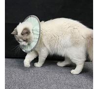 HEEPDD Cat Anti Licking Elizabeth Collar Cloth Recovery Cone M Neck 12 to 25 Cm Lightweight Breathable Water Resistant for Cats and Kittens After Surgery Wound Care (S)