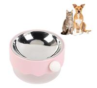 HEEPDD Cat Elevated Bowl, Double Layered Cat Food Dish Stainless Steel Cat Food Water Bowl Puppy Feeder Pet Feeding Bowl for Cats Dogs Prevent Vomiting