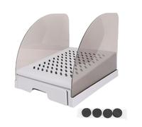 HEEPDD Cat Litter Step Litter Box Step Cat Litter Ramp Drawer Type Design Easy Cleaning Anti Slip Pet Step for Elevated Litter Box with Storage Trapper (Grey)