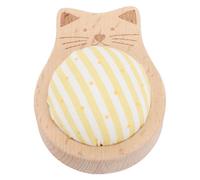 HEEPDD Cat Shape Pin Cushion with 80Pcs Straight Quilting Position Pins and Wooden Base Needle Pincushion in Storage Case for Sewing Needle Insert Cushion Holder Marking Pins,