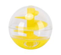 HEEPDD Cat Slow Feeder Ball Toy, Plastic Spiral Puzzle for Food Dispensing, Interactive Treat Dispenser for Cats and Kittens, Slows Eating Aids Digestion, Indoor Play Weight Loss (Yellow)