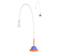 HEEPDD Cat Toy Cat Toy with Elastic Steel Wire Rod and Feather for Indoor Cats Exercise Play Teaser Wand Interactive Nan (Blue)