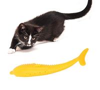 HEEPDD Cat Toy Catnip Fish Toy Interactive Pet Chew with Rebound Design Vent Holes for Indoor Cats Teeth Cleaning Play Soft Silicone Cat Nan