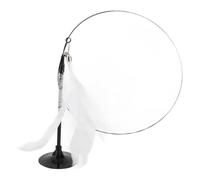 HEEPDD Cat Toy Suction Cup Bite Interactive Cat Toy with Feather Bell for Kittens Self Play Exercise Claw Strength Teaser Wand with Nan (White Feather)
