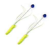 HEEPDD Cat Wand Toy, 2 Pack PVC Interactive Cat Teaser Wand Realistic Grass Simulation for Indoor Kittens Redirect Scratching Furniture Curtains (Blue)