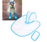 HEEPDD Clear Small Dog Rain Jacket, Waterproofing Windproof Foldable Dog Rain Coat Portable Raincoat with Blue Reflective Strap and Leash Hole for Puppies Medium Dogs Cats (XS)