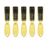 HEEPDD Clipper Cleaning Brush, Gold Plating Barber Brush 5pcs ABS Nylon Hair Trimmer Beard Styling Tool for Professional Barbers and Home Grooming Use