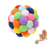 HEEPDD Colorful Cat Balls, Handmade Plush Bouncy Ball with Catnip and Bell for Interactive Play, Kitten Training and Chewing Toys for Indoor Cats and Playful Kittens