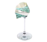 HEEPDD Conch Shell Goblet Conch Shell Wine Glass, Handmade Polished Unique Artwork Goblet for Cocktail Drinks, with Natural Undyed and Plastic Material for Wedding Party Bar Decor Nan (Green)
