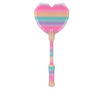 HEEPDD Contactless Payment Wand, 14 Inch 3D Printed Heart Tap to Pay Stick with Concealed Card Slot, Fun Novelty Accessory for Young Adults Financial Literacy (Rainbow)