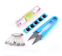 HEEPDD Crafts Transparent Sewing Box Plastic Needle Threader and Tape Measure Sewing Tools 10pcs Kit, Transparent Plastic Box for Home Crafts, DIY Design, Tailors and (Rose Red)