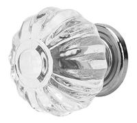 HEEPDD Crystal Cabinet Knobs, Clear Acrylic Diamond Shape, Transparent, Zinc Alloy Base, 3.4x3.6cm Pumpkin & 3x2.5cm Flower Shape, 5 Pack with Screws
