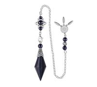 HEEPDD Crystal Pendulum, Faceted Healing Crystal Pendulum with and Hexagram Charm Multifunctional Spiritual Accessory for Divination Wicca Energy Balancing (Blue)