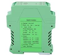 HEEPDD DC24V Rail Mount Signal Isolator, ABS Housing Analog Signal Conditioner 1 In 2 Out, Triple Isolation, 35mm DIN Rail Design for PLC DCS Industrial Control