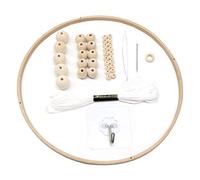 HEEPDD DIY Wooden Mobile Frame for Crafts, Wood Mobile Hanger Kit, Wind Chimes Room Decor, Hanging Craft Supplies for Children, Nursery, Home Gift (24cm Round)