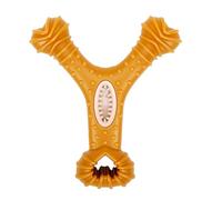 HEEPDD Dog Chew Toy for Aggressive Chewers Bone Shape Treat Dispensing Interactive Toy, Wood Fiber Blend No Splinter, Oral Care Massage Nodules for Large Medium Small Dogs (Y Shape Bone 15x13x5cm)
