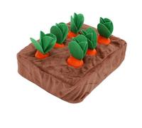 HEEPDD Dog Snuffle Mat, Carrot Puzzle Design, 11cm & 27.5cm | Carrot Dog Puzzle Toy, Squeaky Plush Foraging, Machine Washable & Detachable, Sponge Cotton Build, Indoor Boredom Relief