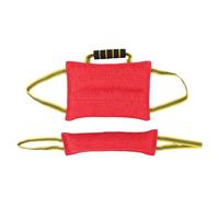 HEEPDD Dog Tug Toy, Dog Bite Jute Pillow Pull Toy for Pets, Enhanced Fiber Composite with 2 Strong Handles, for Obedience Guard Drills and Outdoor Use (Red)