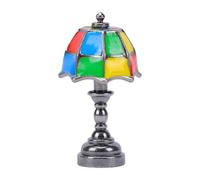 HEEPDD Dollhouse Desk Lamp Zinc Alloy Miniature Table Accent Lamp (Black)