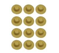 HEEPDD Dollhouse Miniature Hats 12 Pcs Tiny Paper Straw Sombrero Cowboy Hat, 7cm Lightweight Doll Accessories, DIY Craft Painting Supplies for Tabletop Scenes Party Favor Decor (7CM)