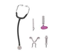 HEEPDD Dollhouse Stethoscope Set, Model Alloy Simulation with 5Pcs for 1:12 Doll House Furniture Dollhouse Stethoscope Set, Mini Appliance Nan Children's Toys