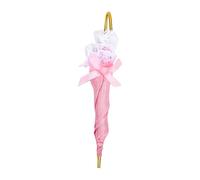 HEEPDD Dollhouse Umbrella Lace Miniature Model, Fabric Alloy Frame 8.5cm Small Photography Prop for Scene Decoration, Room Box Display for Collectors (Pink)