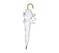 HEEPDD Dollhouse Umbrella Lace Miniature Model, Fabric Alloy Frame 8.5cm Small Photography Prop for Scene Decoration, Room Box Display for Collectors (White)