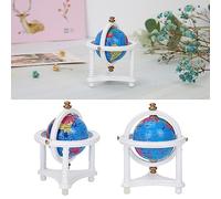 HEEPDD Dolls House Mini Globe, Rotatable Globe for 1/12 Scale Dollhouse Decoration and Educational Play for Kids Dolls House Mini, Wood and Plastic Nan Children's Toys (White)