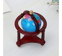 HEEPDD Dolls House Mini Globe, Rotatable Globe for 1/12 Scale Dollhouse Decoration and Educational Play for Kids Dolls House Mini, Wood and Plastic Nan Children's Toys (Mahogany)