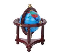 HEEPDD Dolls House Mini Globe, Wood and Plastic Rotatable Globe for 1/12 Scale Dollhouse Decoration and Educational Play for Kids (Mahogany)