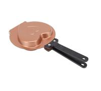 HEEPDD Double Sided Pancake Maker, Non Stick Steel Griddle for Flipping Pancakes and Waffles, for Breakfast Lovers and Camping (Gold)