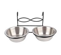 HEEPDD Dual Dog Plates, Pet Bowls with Hook for Easy Feeding, Perfect for Cats and Dogs Dual Dog Plates, Stainless Steel Antiskid Nan Supplies