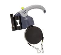 HEEPDD Dual Retractable Dog Leash, Double Headed Nylon Dog Lead with Extension and LED Light, 360 Free One Hand Brake for Walking Two Dogs At Night (Gray)