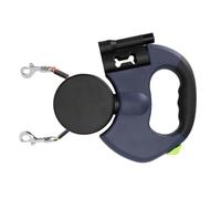 HEEPDD Dual Retractable Dog Leash, Retractable Leashes Double Headed Pet Leash with LED Light and High Strength Reflective Nylon Webbing for 2 Dogs Cats Dual, 360° (Dark Gray)