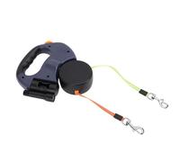 HEEPDD Dual Retractable Dog Leash with Night Light Double Headed Extendable Pet Leash for 2 Dogs Walking, ABS Nylon 7.87 Inch, Safety Lock for Night Walks (Dark Blue)